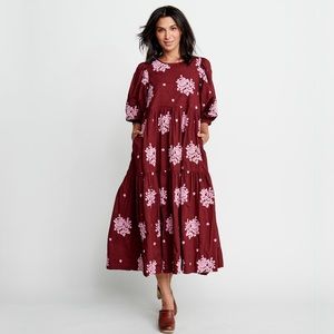 Pink Chicken, Burgundy, Women’s Maribelle Dress, Size Medium